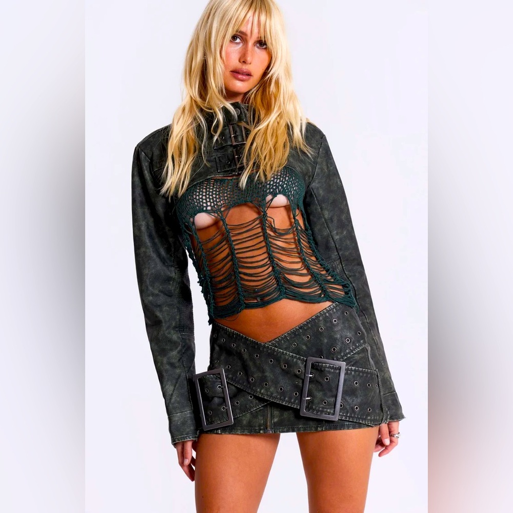 Jaded London Small Assassin Micro Mini Skirt With the Ultra Cropped Jacket